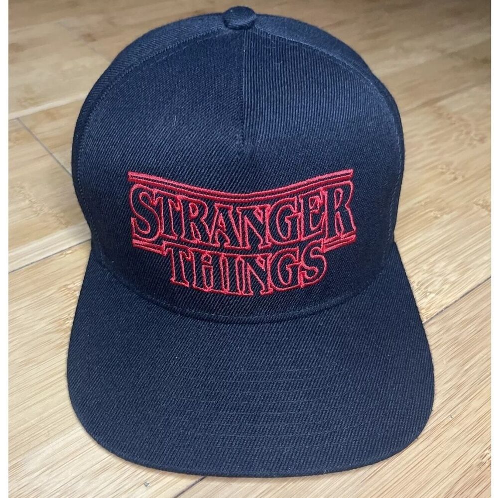 Stranger Things Snapback Hat - Design On Bottom Of Bill